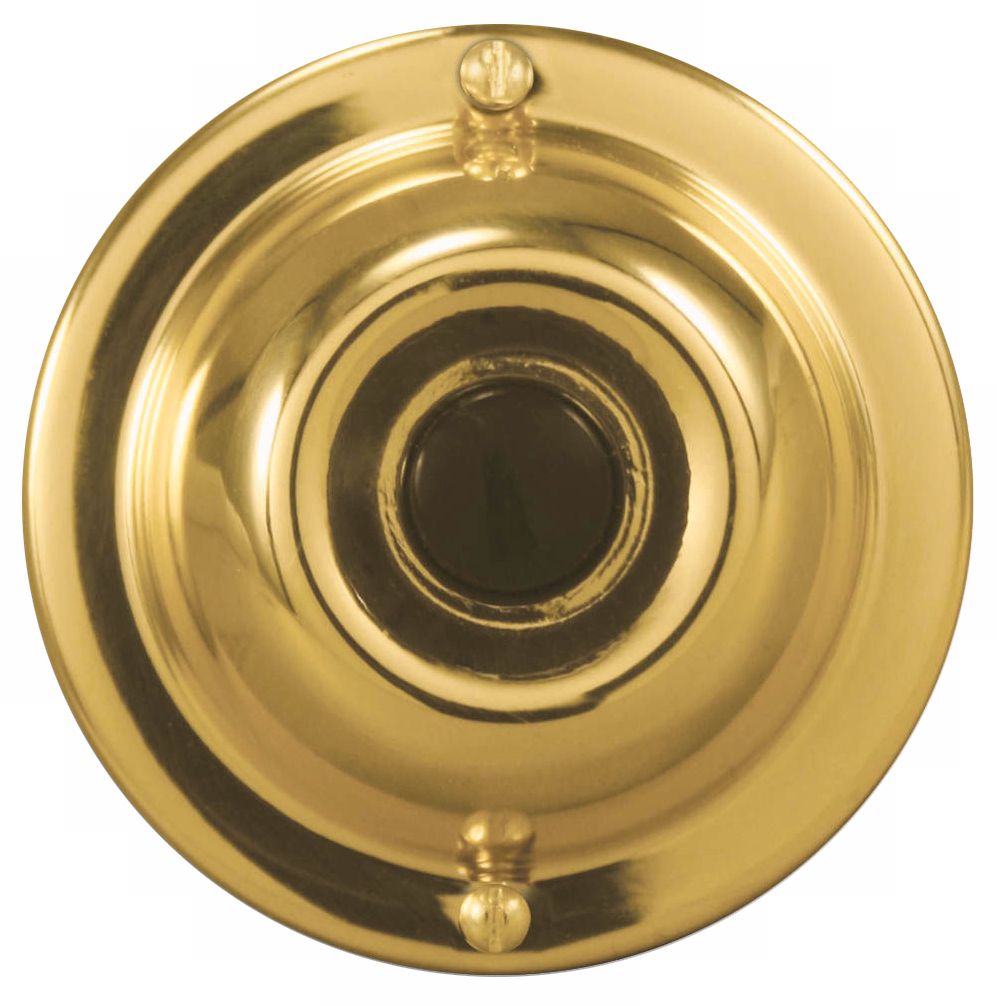 Basic Series Gold with Black 2 1/4" Round Doorbell Button
