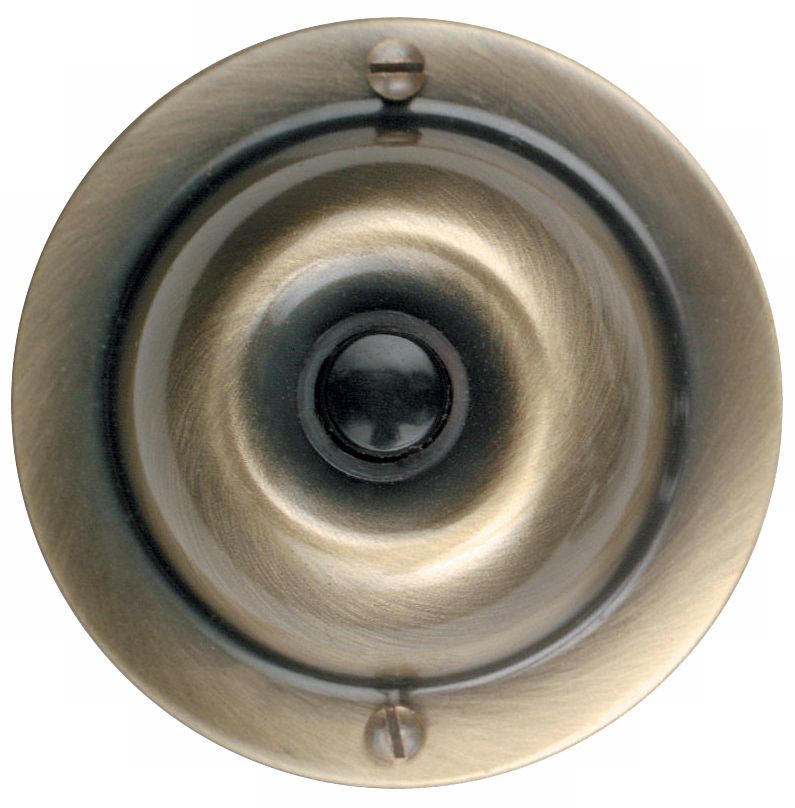 Basic Series Antique Brass 2 1/4" Round Doorbell Button