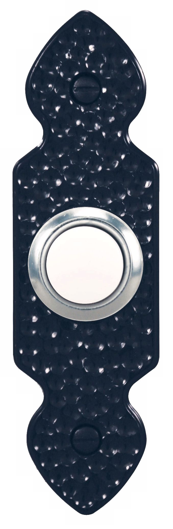 Basic Series Hammered Black with White Doorbell Button