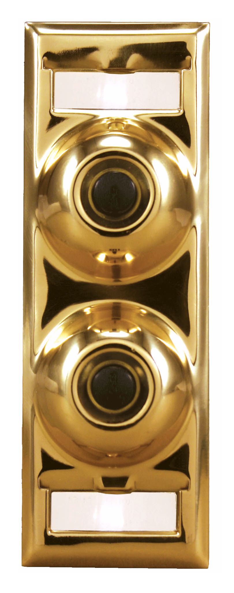 Two-Family Polished Brass Doorbell Button