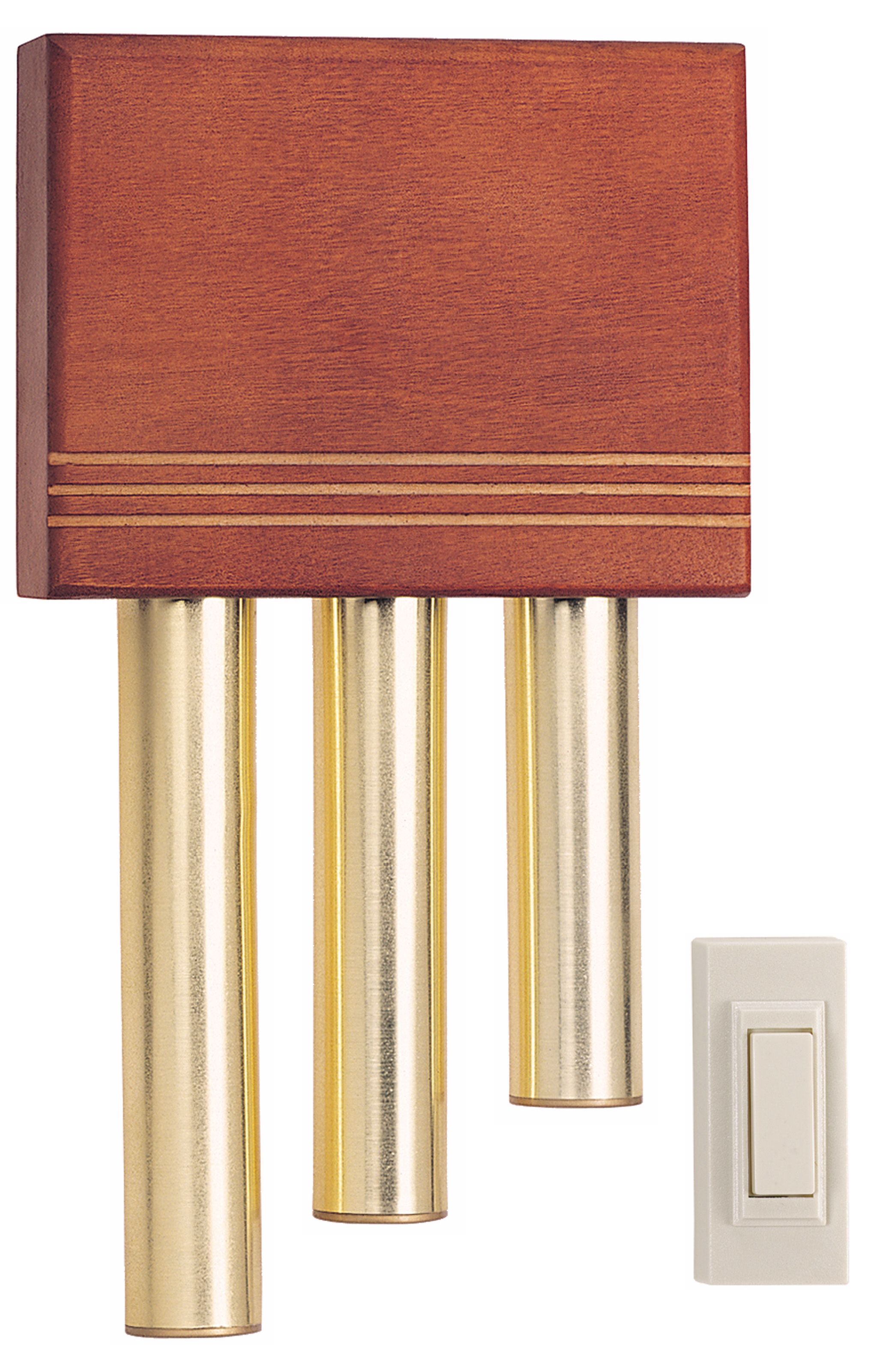 Cherry Satin Brass Finish Wireless Long Tube Door Chime