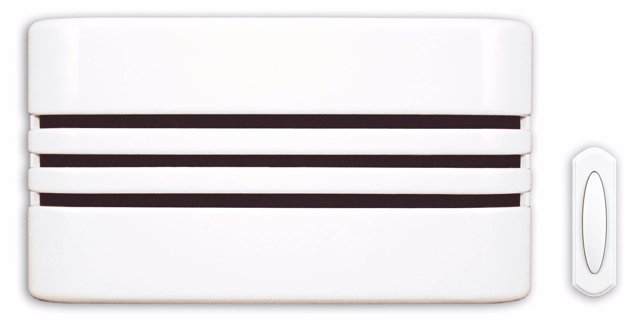 Modern White Wireless 10" Wide Door Chime