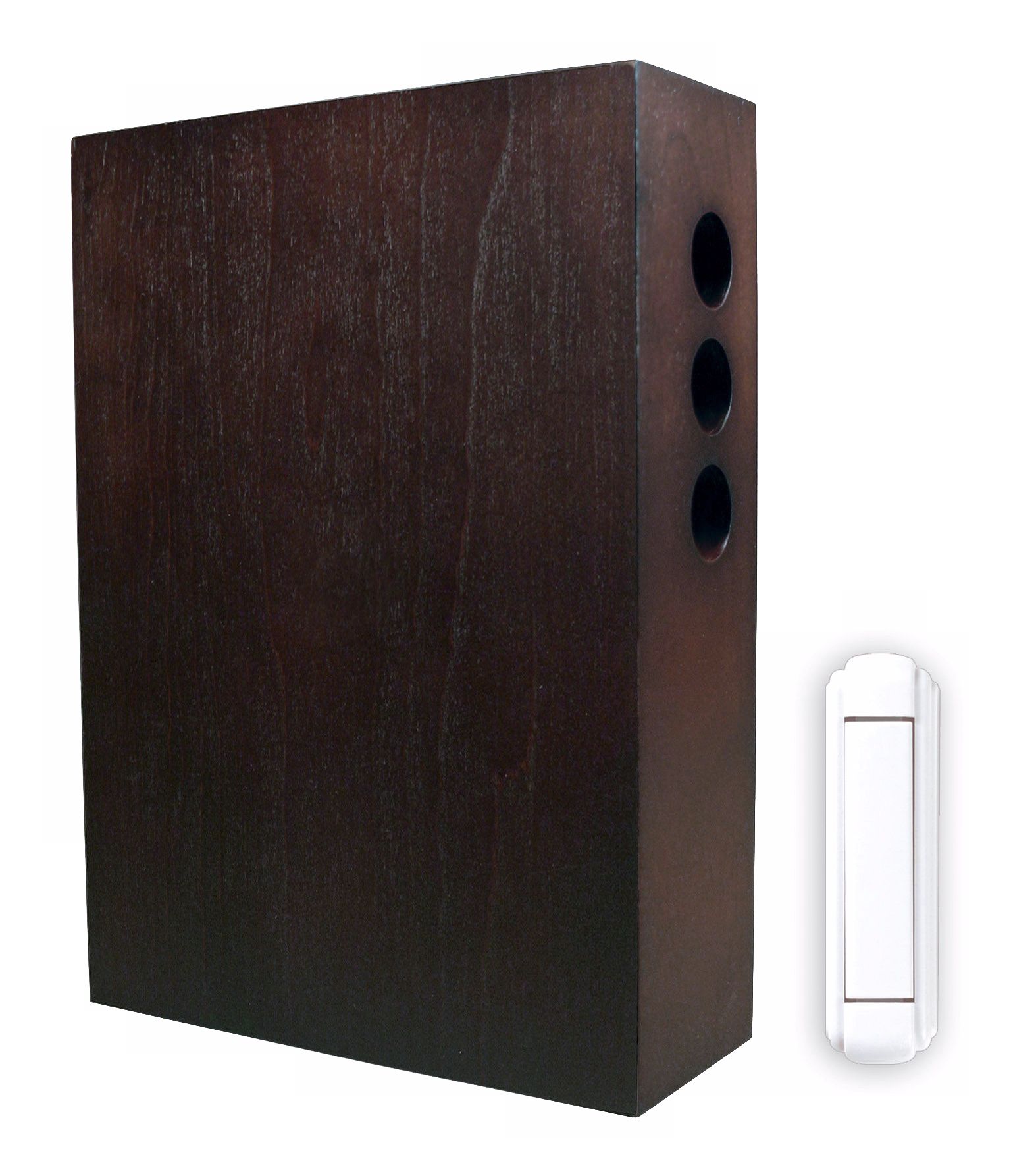 Modern Chocolate Wood Wireless 5 3/4" Wide Door Chime