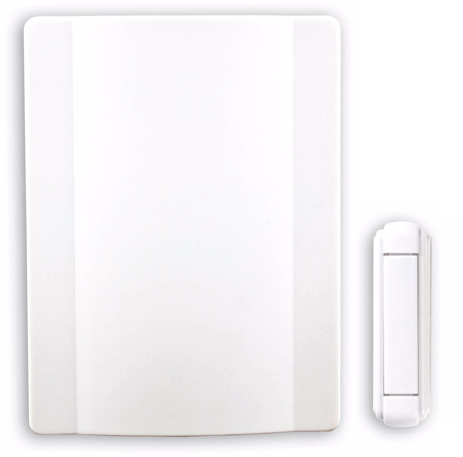 Modern White Bell Tone Wireless 4 1/2" Wide Door Chime