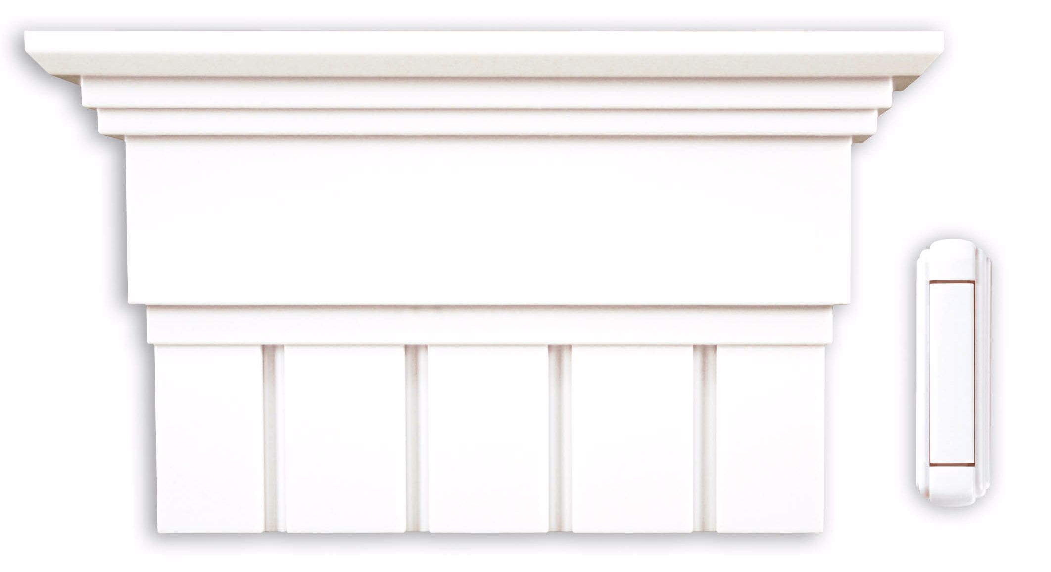 Modern White Finish Wireless 10 3/4" Wide Door Chime