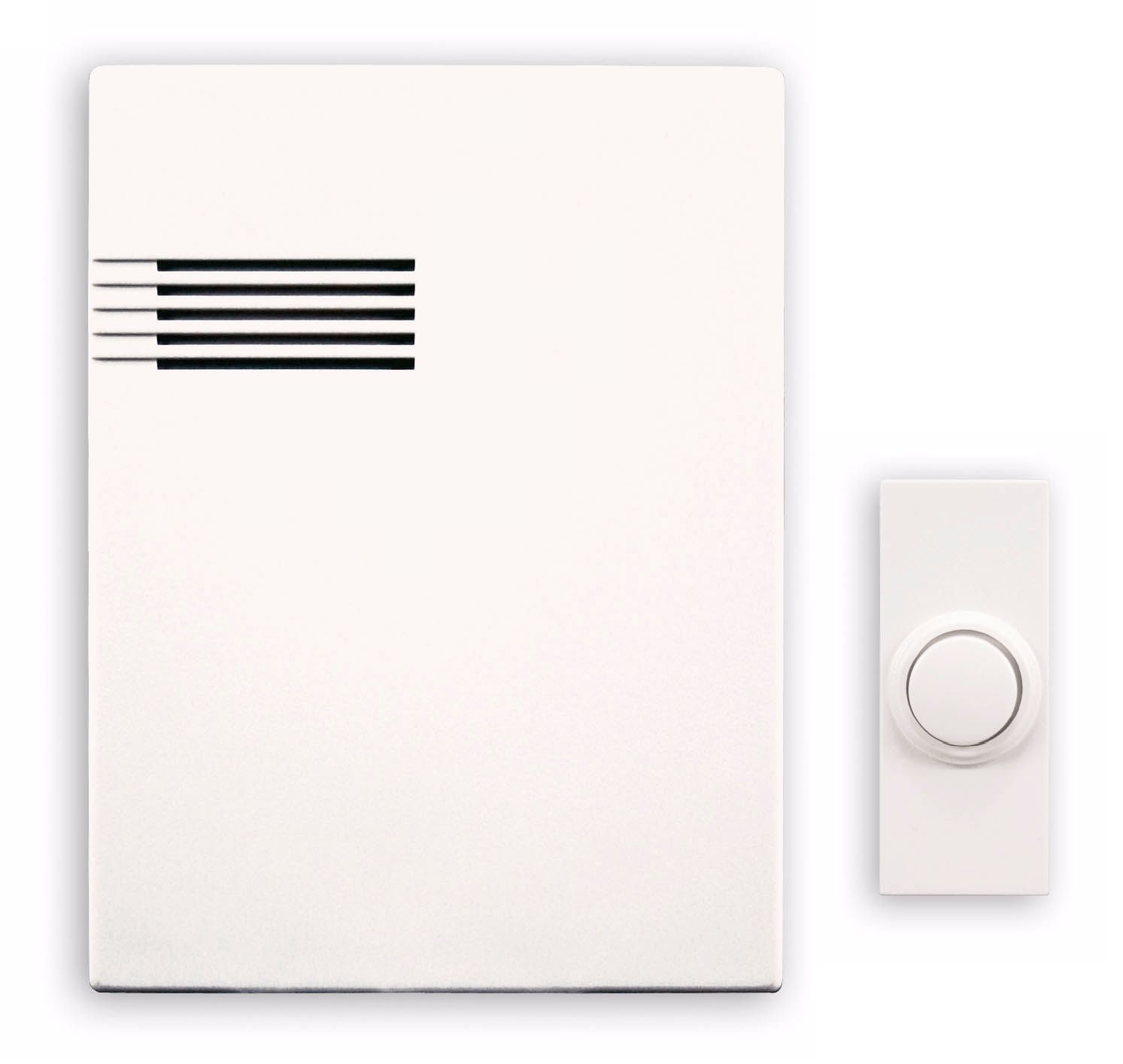 Modern White 64-Tune Wireless 4 1/2" Wide Door Chime