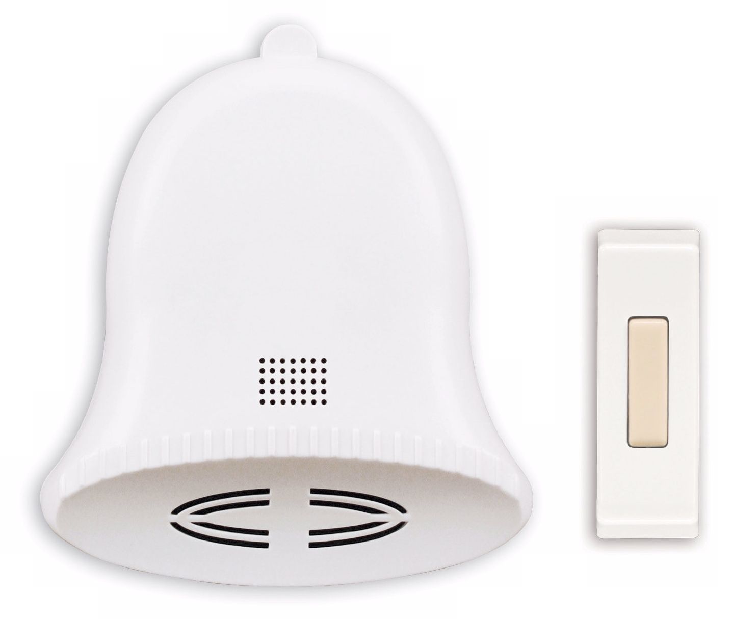 Modern Off White Finish Wireless 4" Wide Door Chime