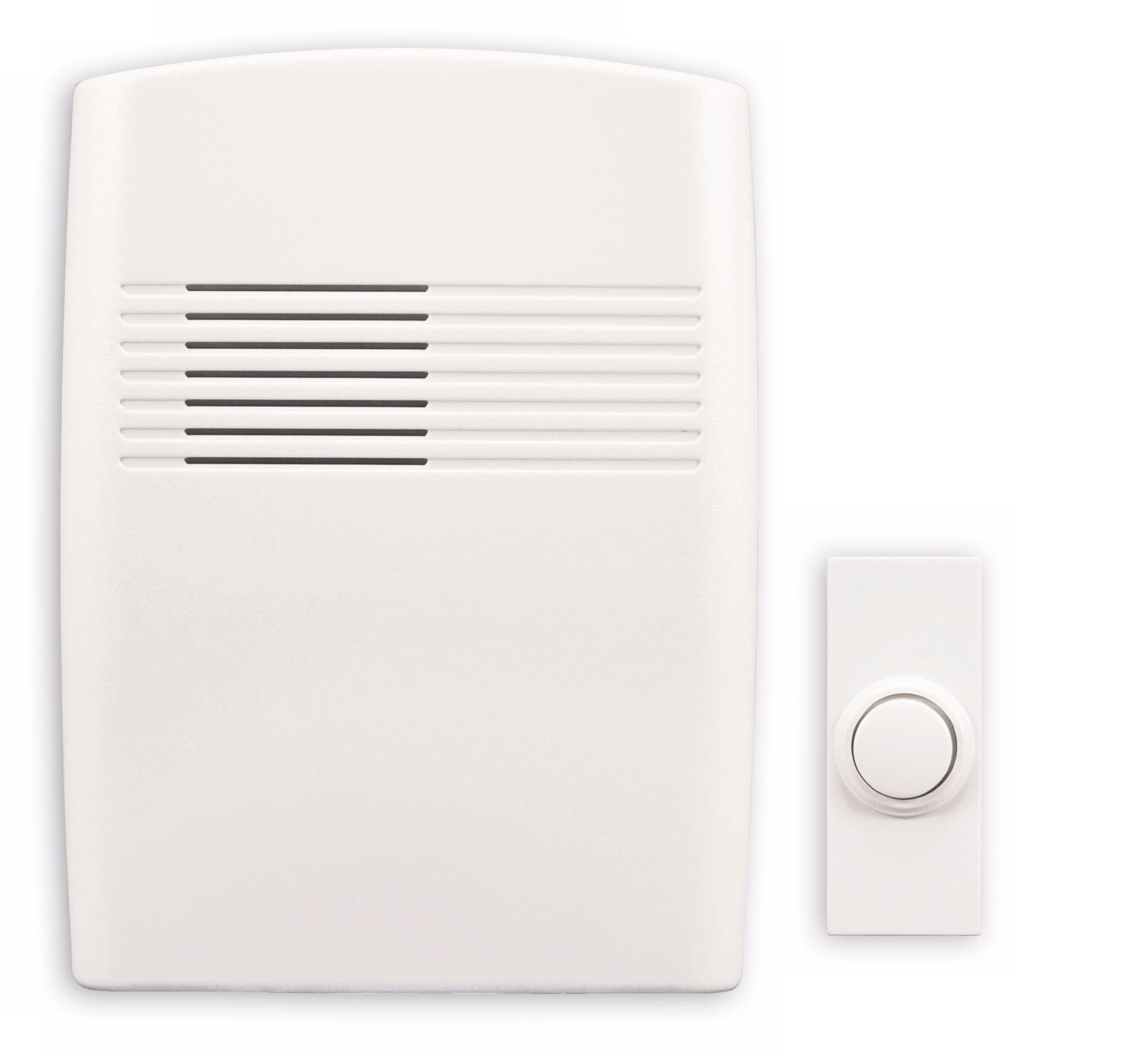 Modern White Finish Wireless 5" Wide Door Chime