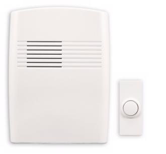 Modern White Finish Wireless 5 Wide Door Chime K6404