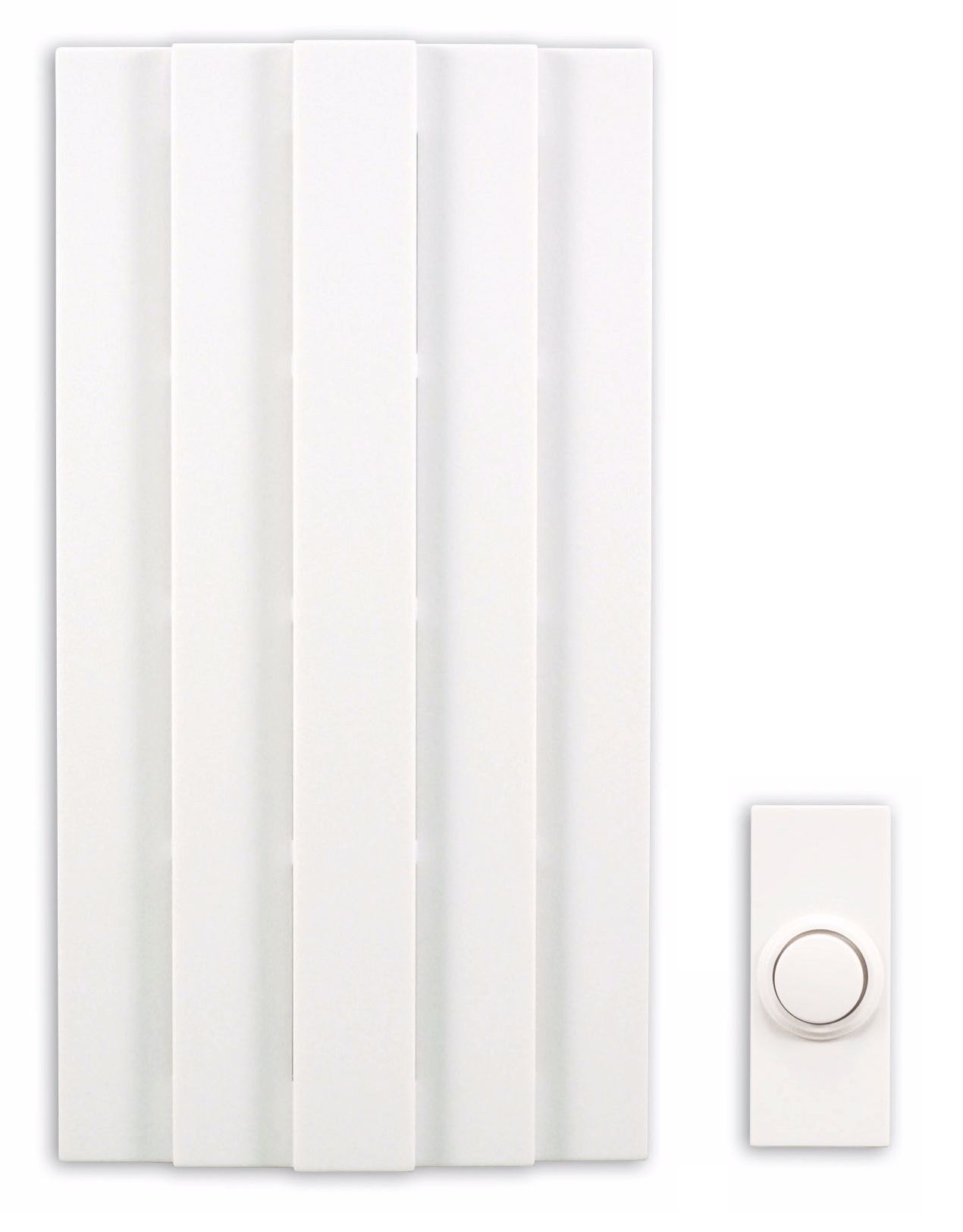 Modern White Finish Wireless 4 1/2" Wide Door Chime