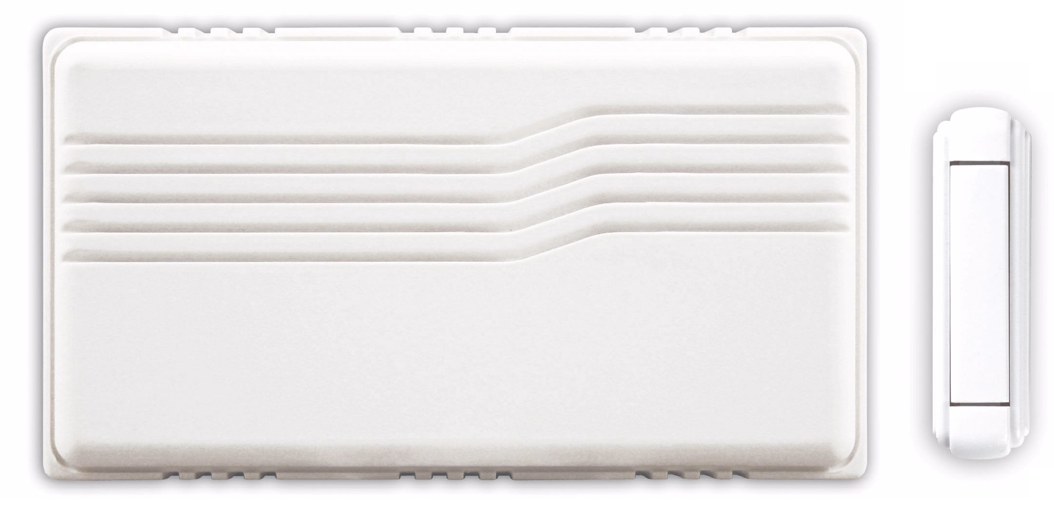 Modern White Finish Wireless 7 1/4" Wide Door Chime