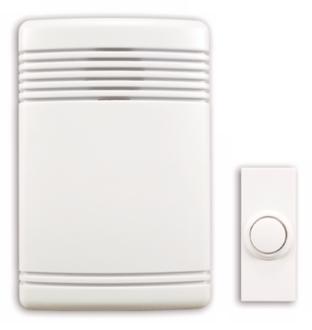 Modern White Wireless Round Button 3 12 Wide Door Chime K6415