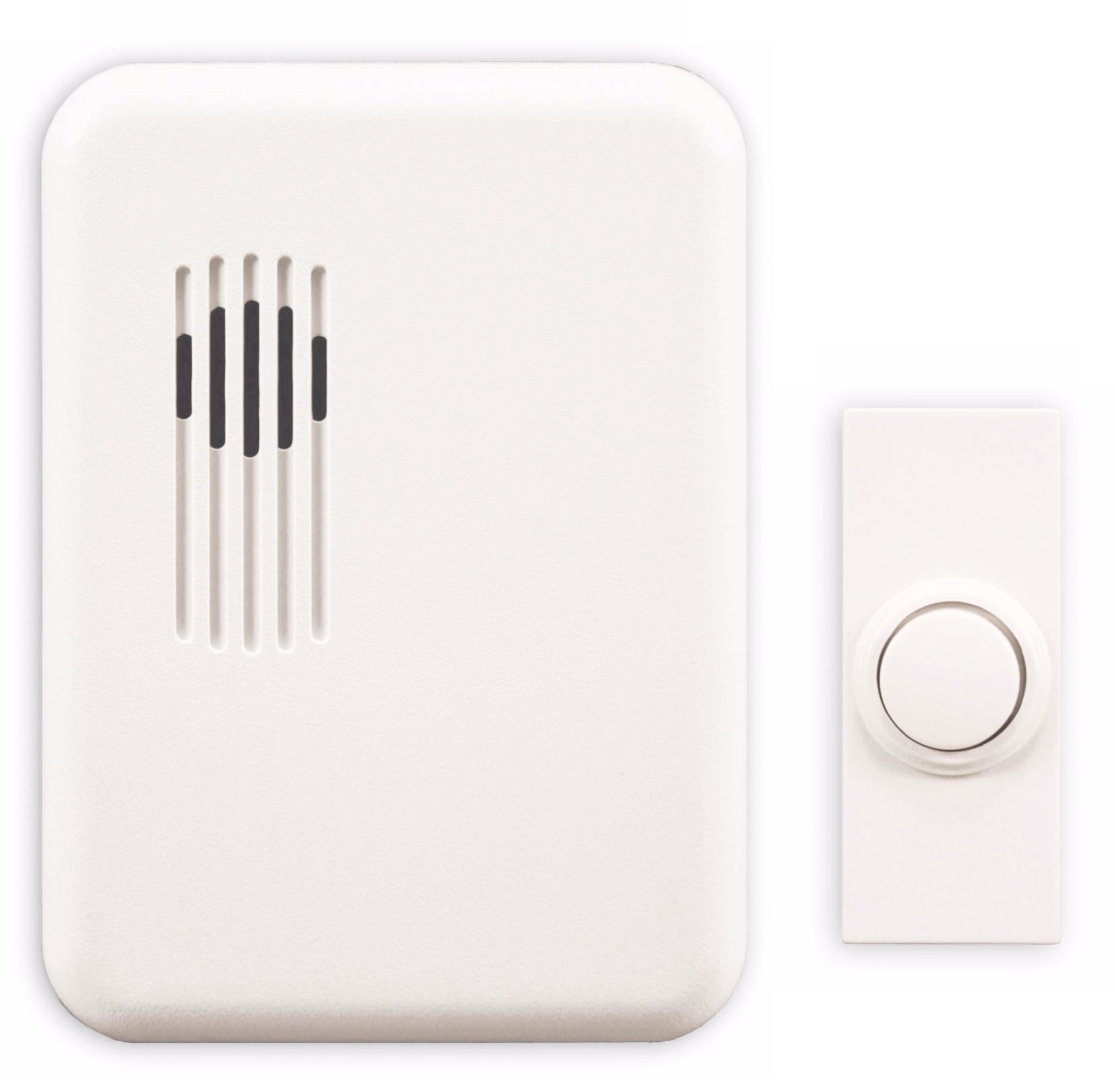 Modern White Finish Wireless Plug-In Door Chime