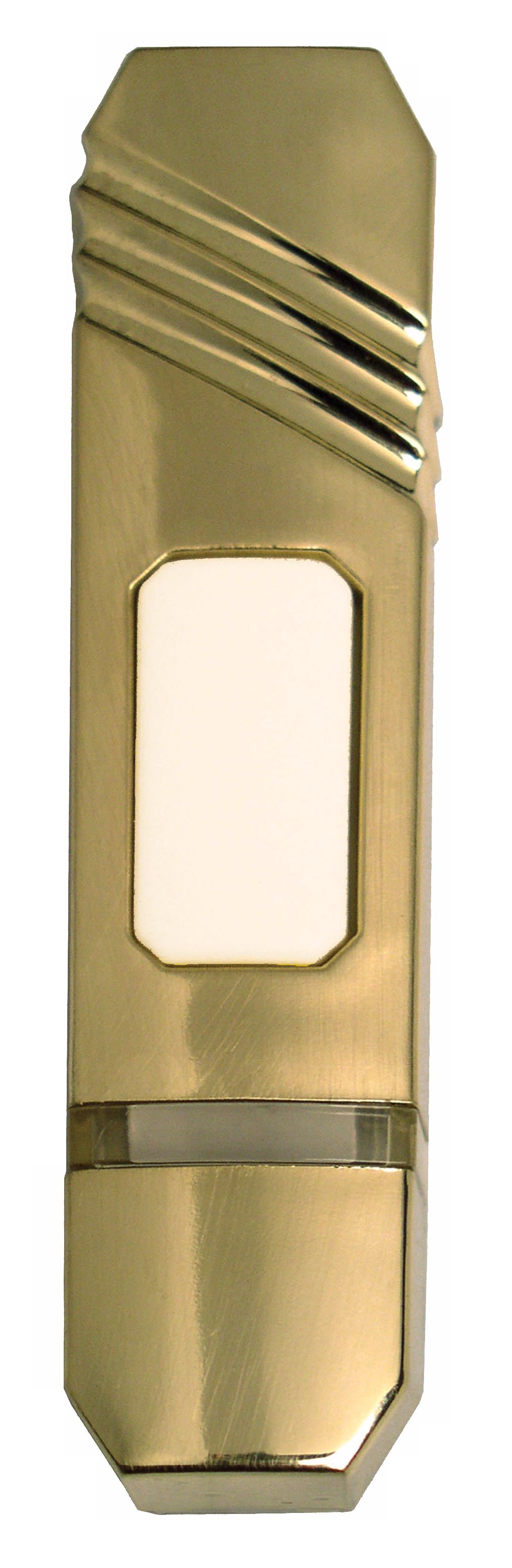 Satin Brass Surface Mount Wireless Doorbell Button