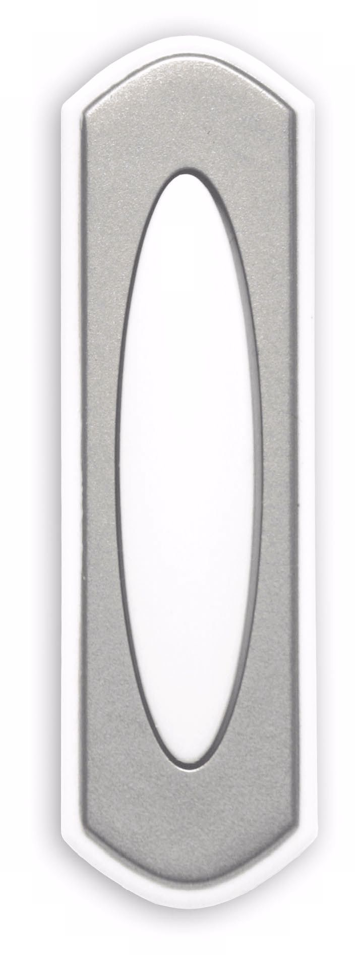 White Satin Nickel Surface Mount Wireless Doorbell Button K6438