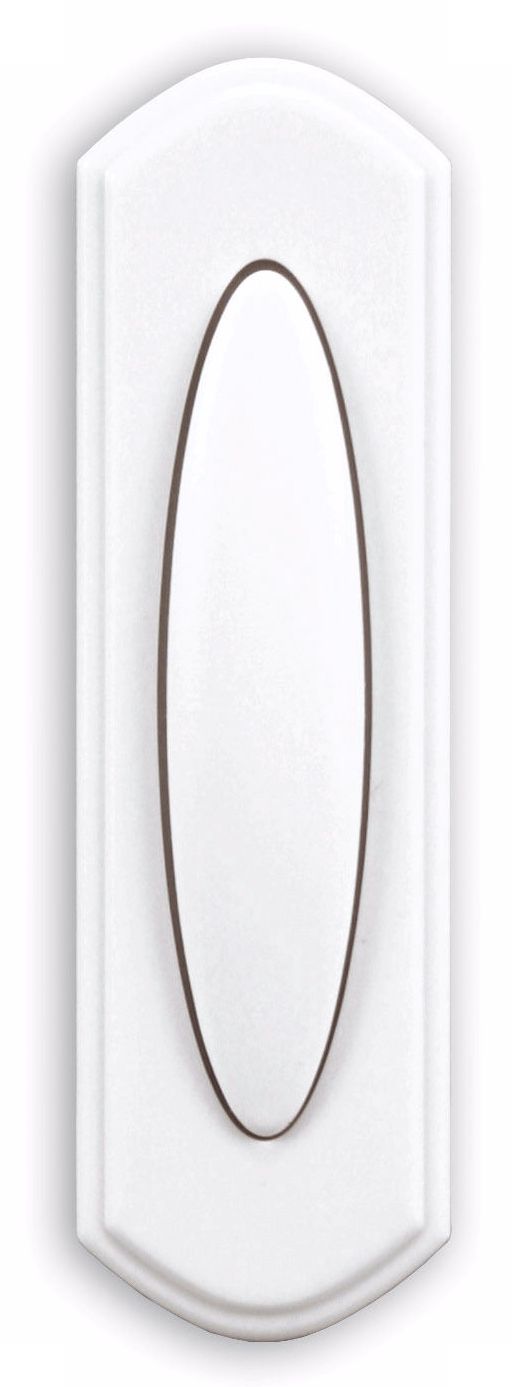 White Finish Surface Mount Wireless Doorbell Button