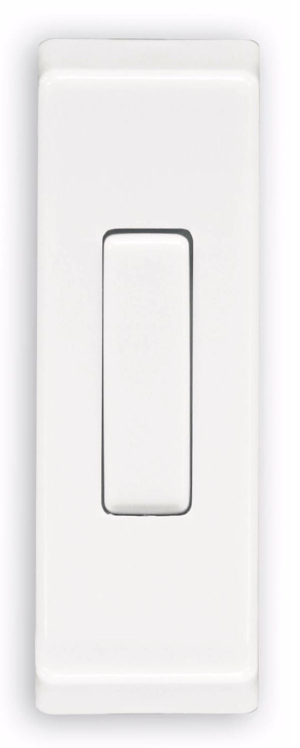 Rectangular White Surface Mount Wireless Doorbell Button