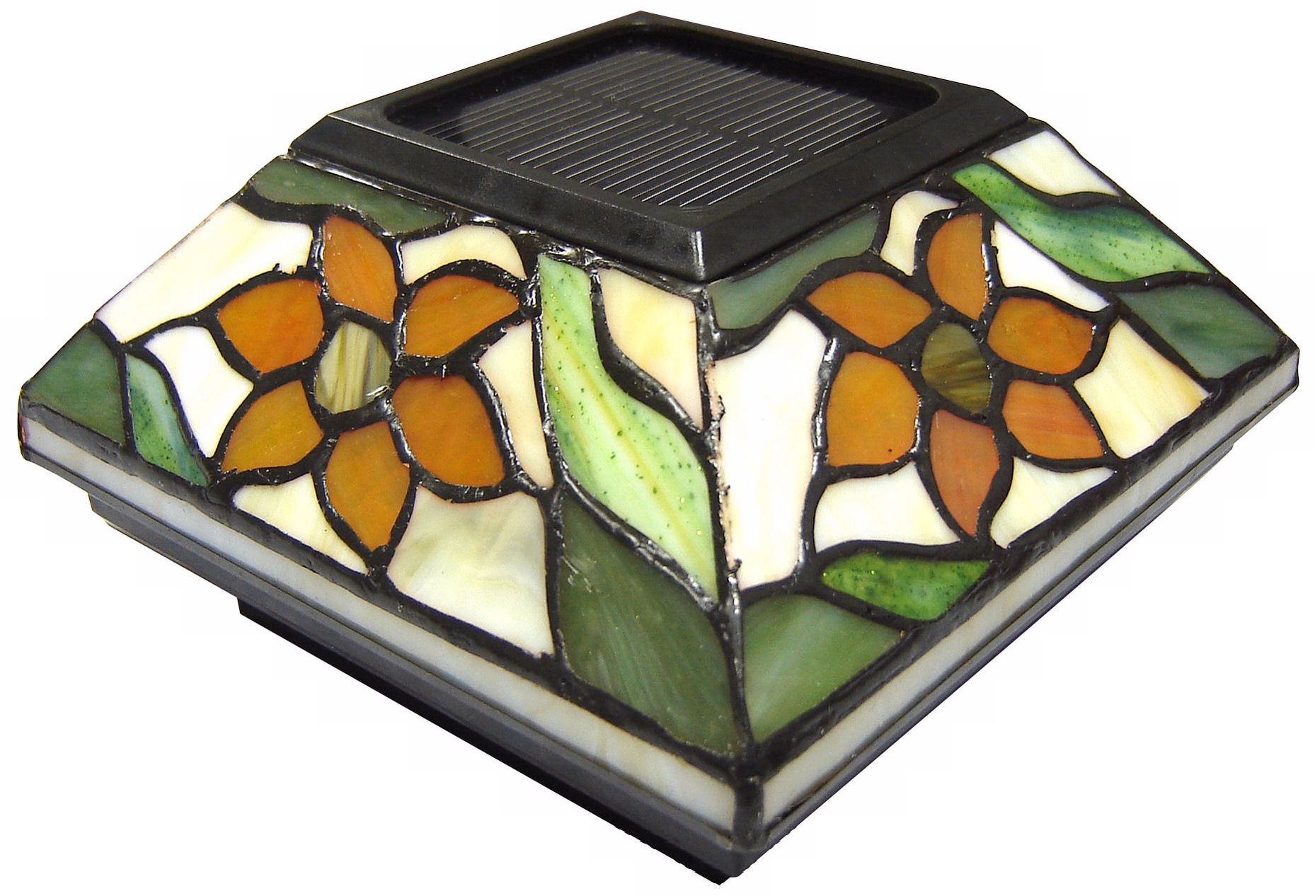 Sunflower Tiffany Style Solar Powered LED Fence Light K6505