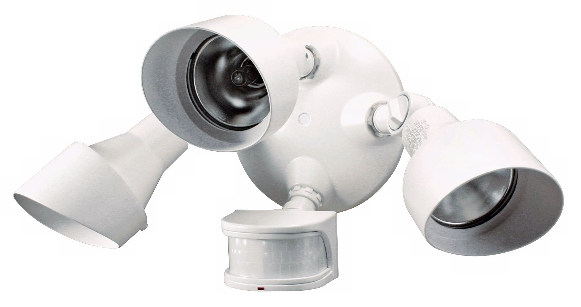White 3-Light Motion Sensor Security 19" Wide Outdoor Light