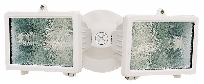 White Finish 12 1/4" Wide Twin Halogen Security Light