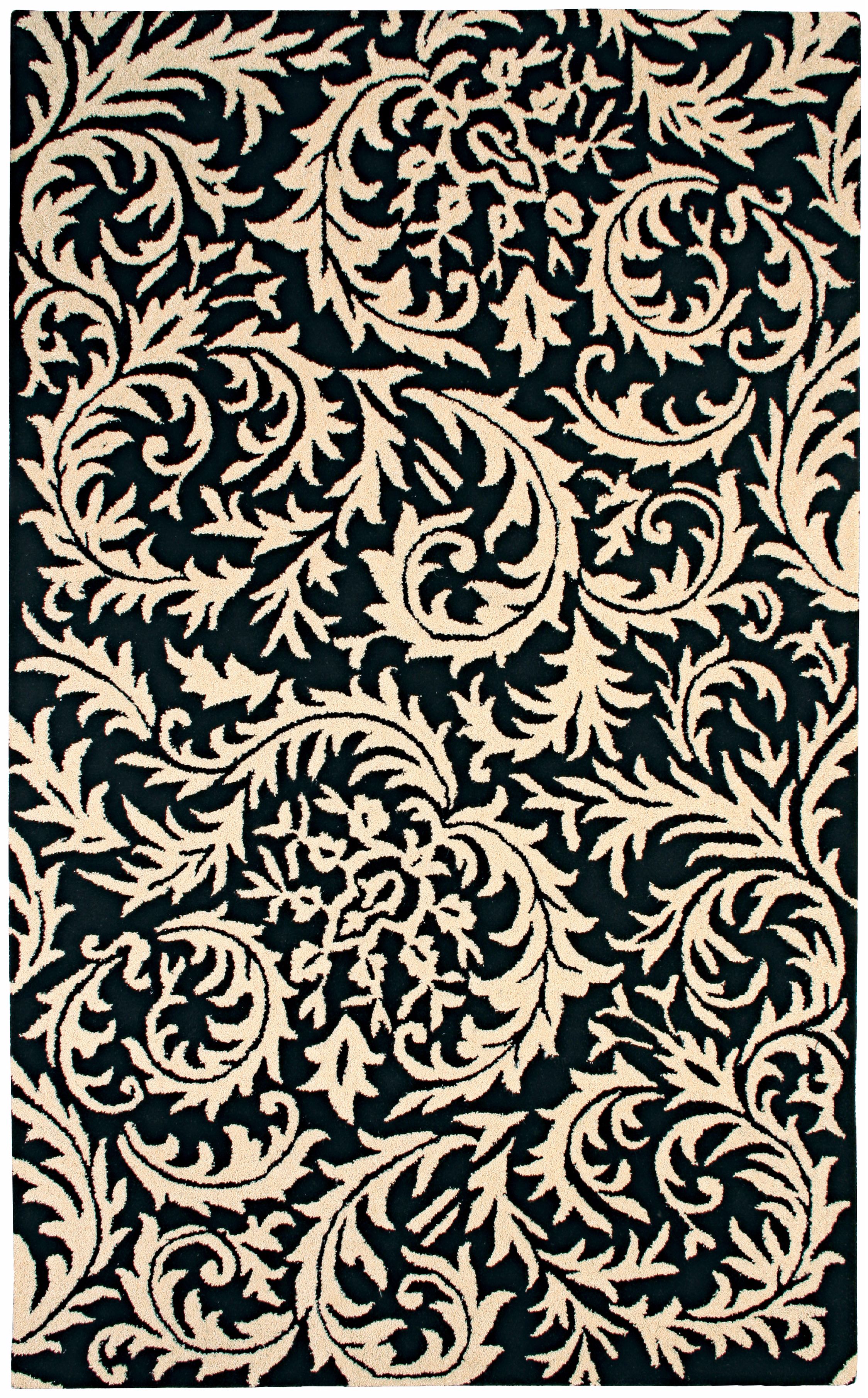 Natural Wool Collection Sawtooth Paisley Area Rug