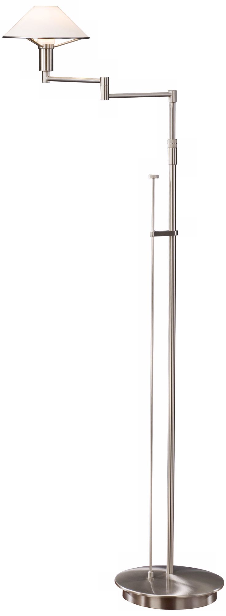 Satin Nickel with True White Glass Holtkoetter Floor Lamp