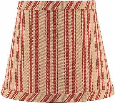 Cream and Burgundy Stripe Lamp Shade 9x16x12 (Spider)