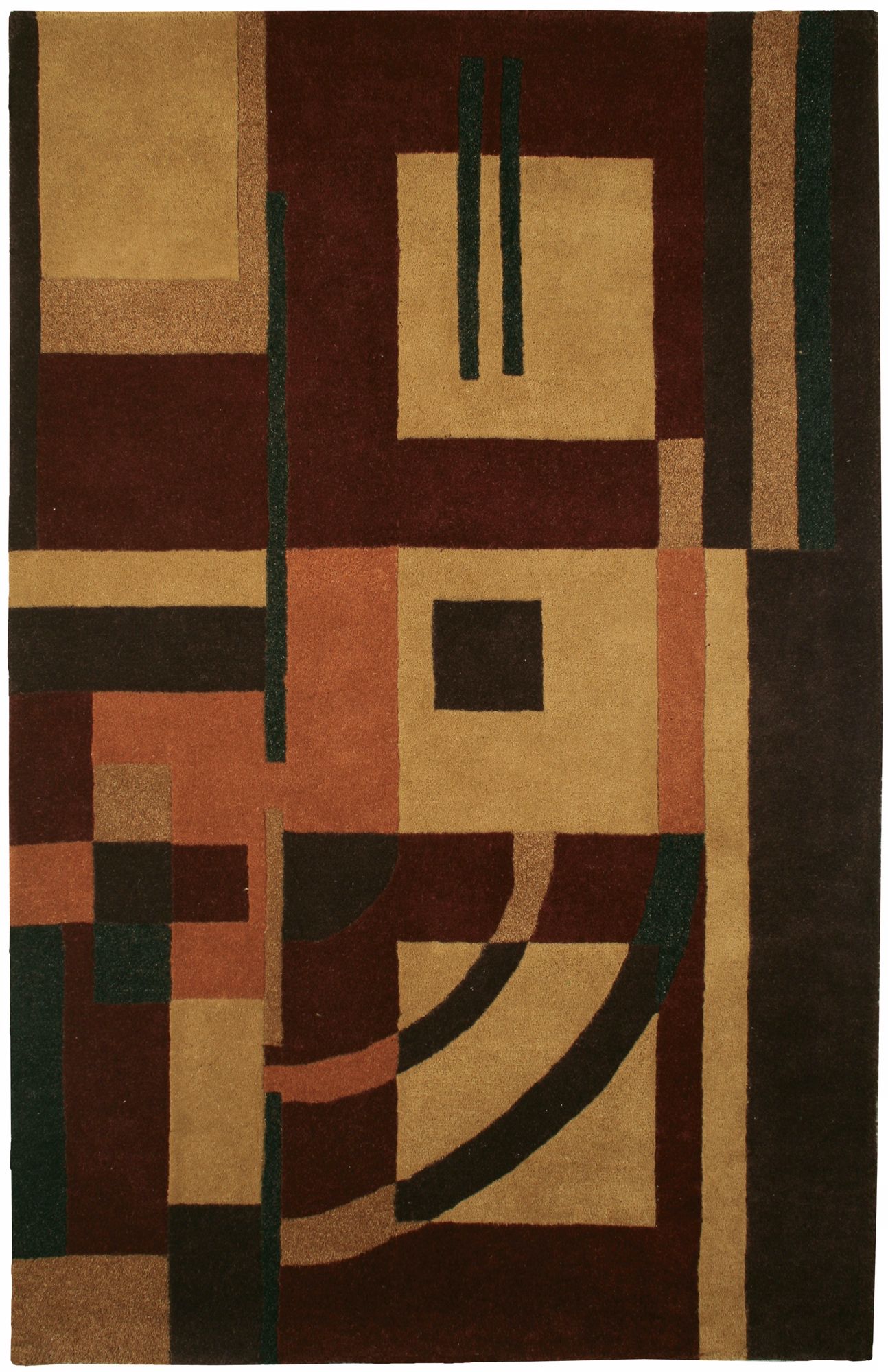 Natural Wool Collection Chicago Burgundy Area Rug