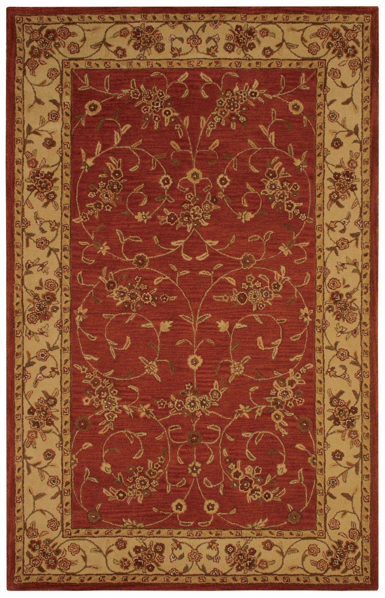 Natural Wool Collection Kent Rust Beige Area Rug