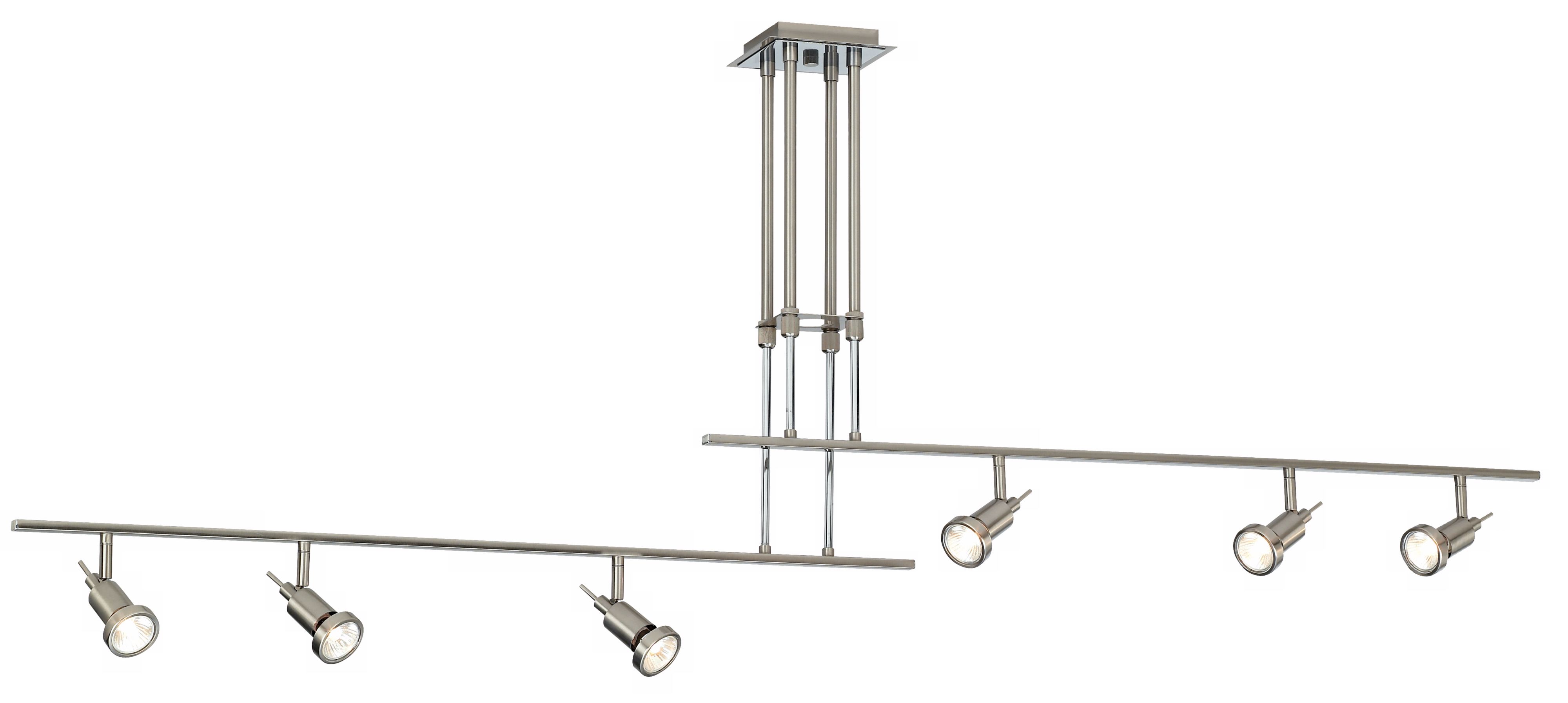 Two Rail Adjustable 6-Light Ceiling Fixture