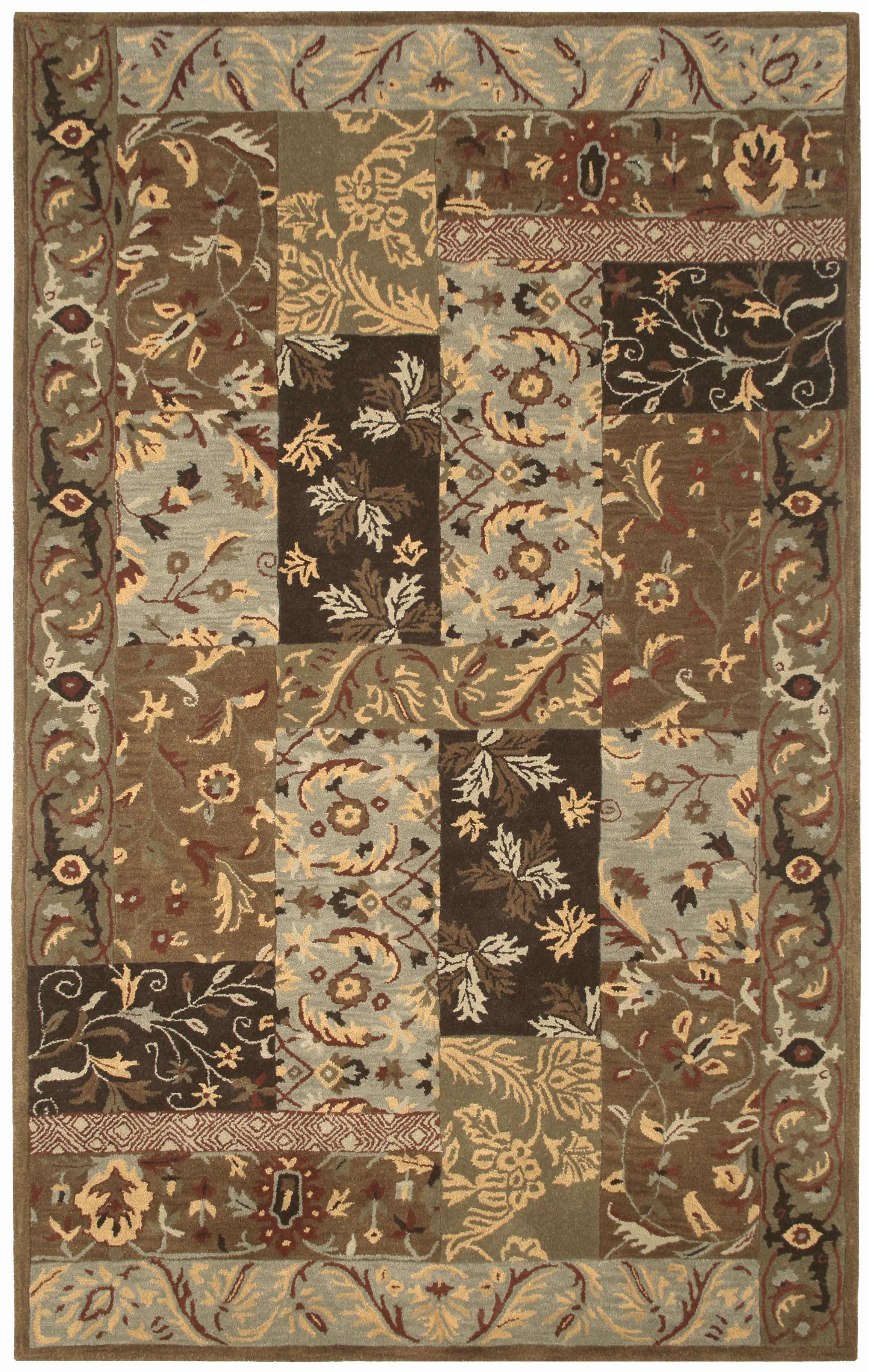 Natural Wool Collection Potpourri Brown Area Rug