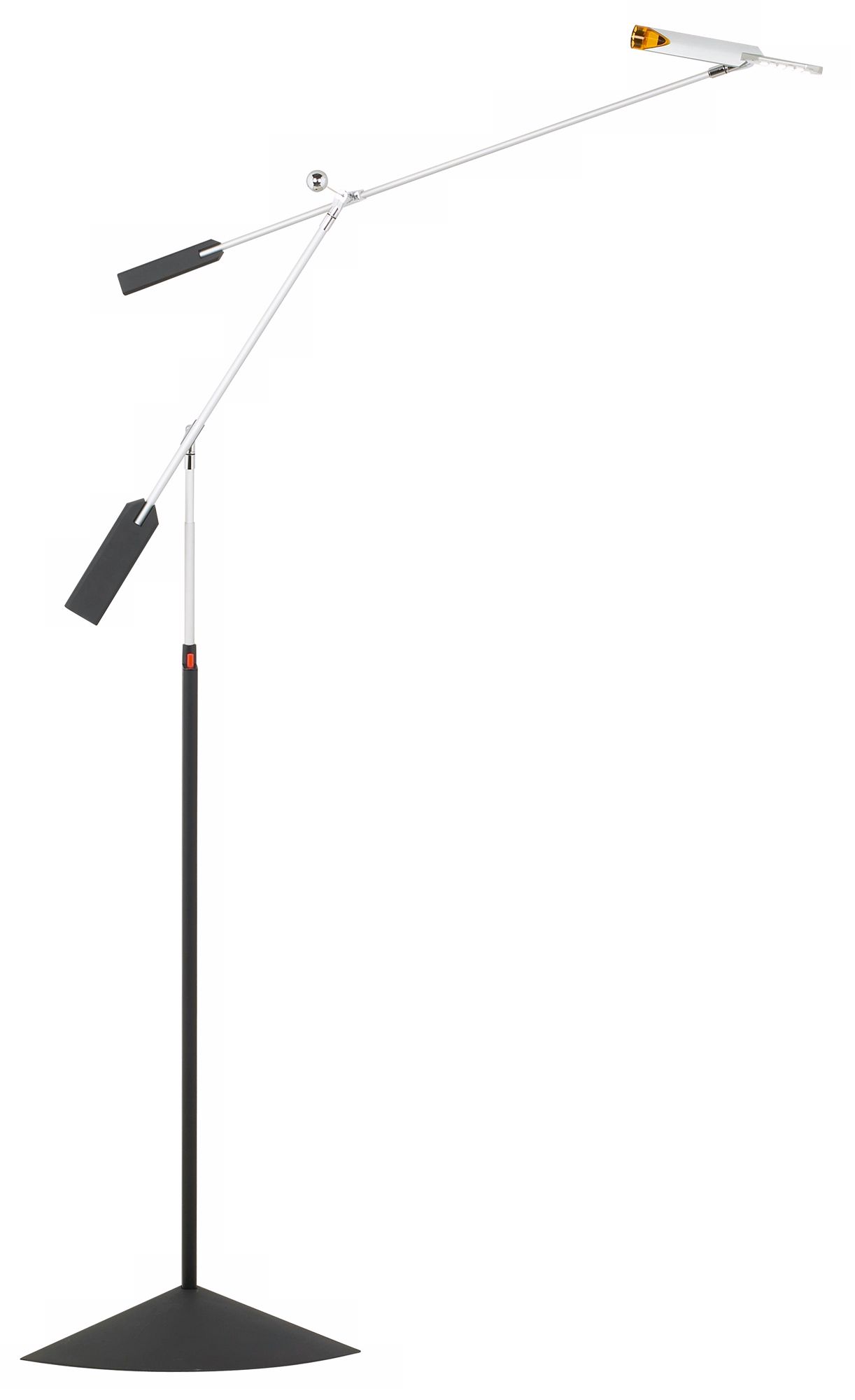 Halley LED Silver and Black Adjustable Floor Lamp
