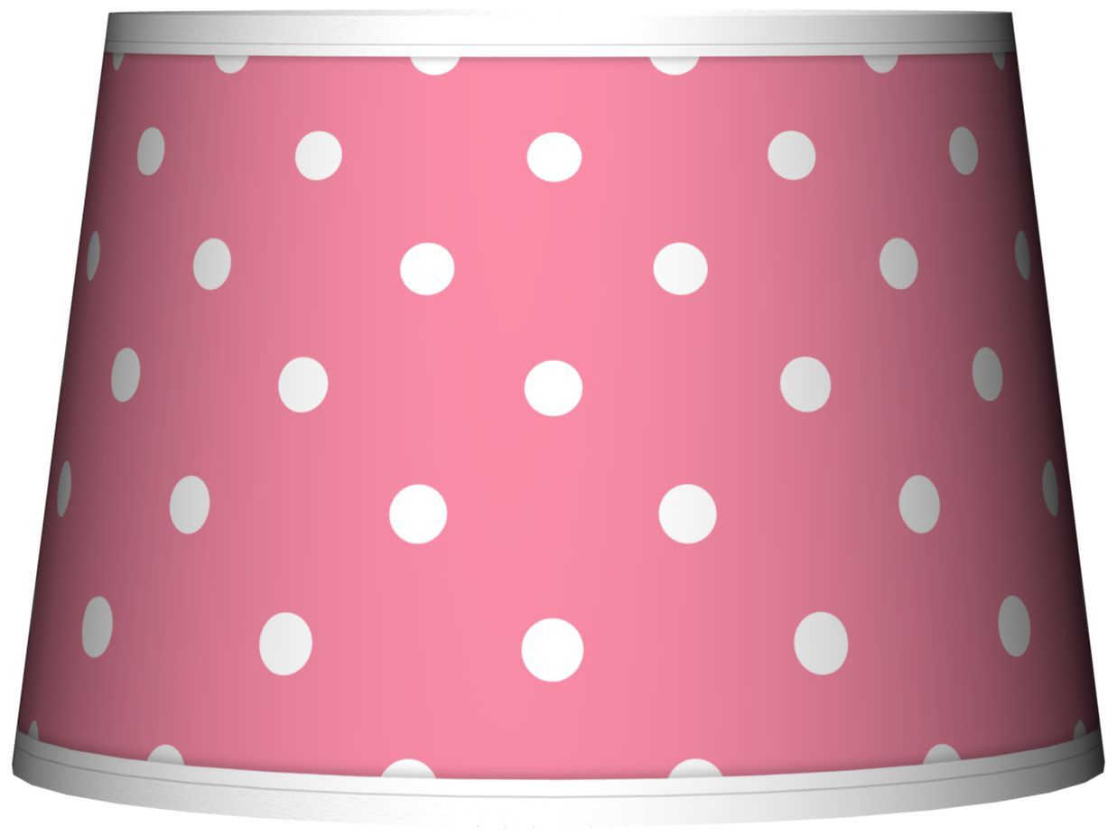 Mini Dots Pink Tapered Lamp Shade 10x12x8 (Spider)