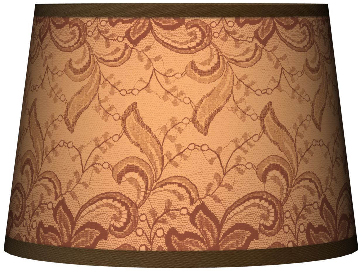 Sepia Lace Tapered Lamp Shade 10x12x8 (Spider)