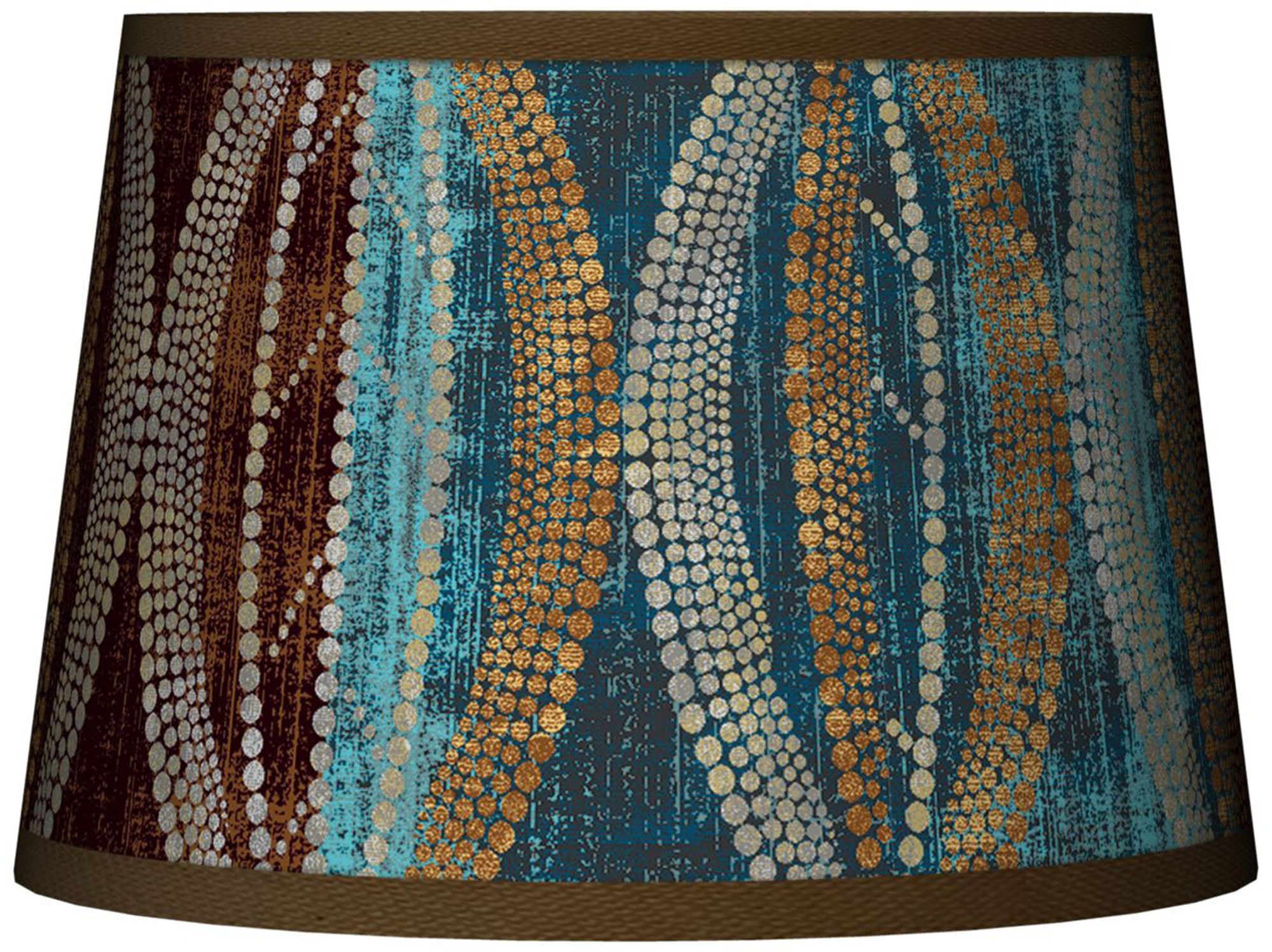 Stacy Garcia Pearl Leaf Peacock Tapered Lamp Shade 10x12x8