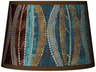 Stacy Garcia Pearl Leaf Peacock Tapered Lamp Shade 10x12x8 K7496 N8114