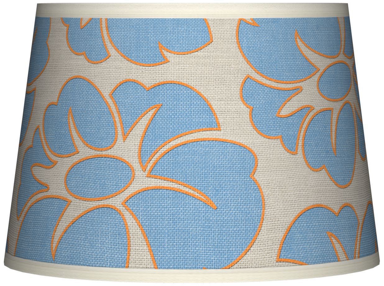 Floral Blue Silhouette Giclee Shade 10x12x8 (Spider)