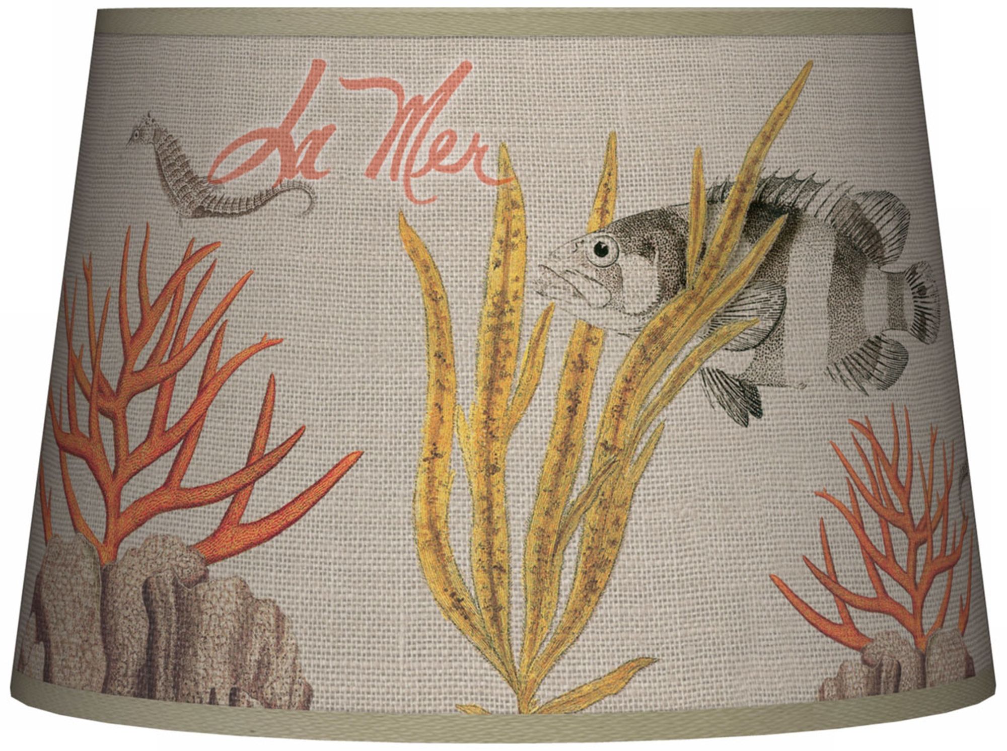 La Mer Coral Tapered Lamp Shade 10x12x8 (Spider)
