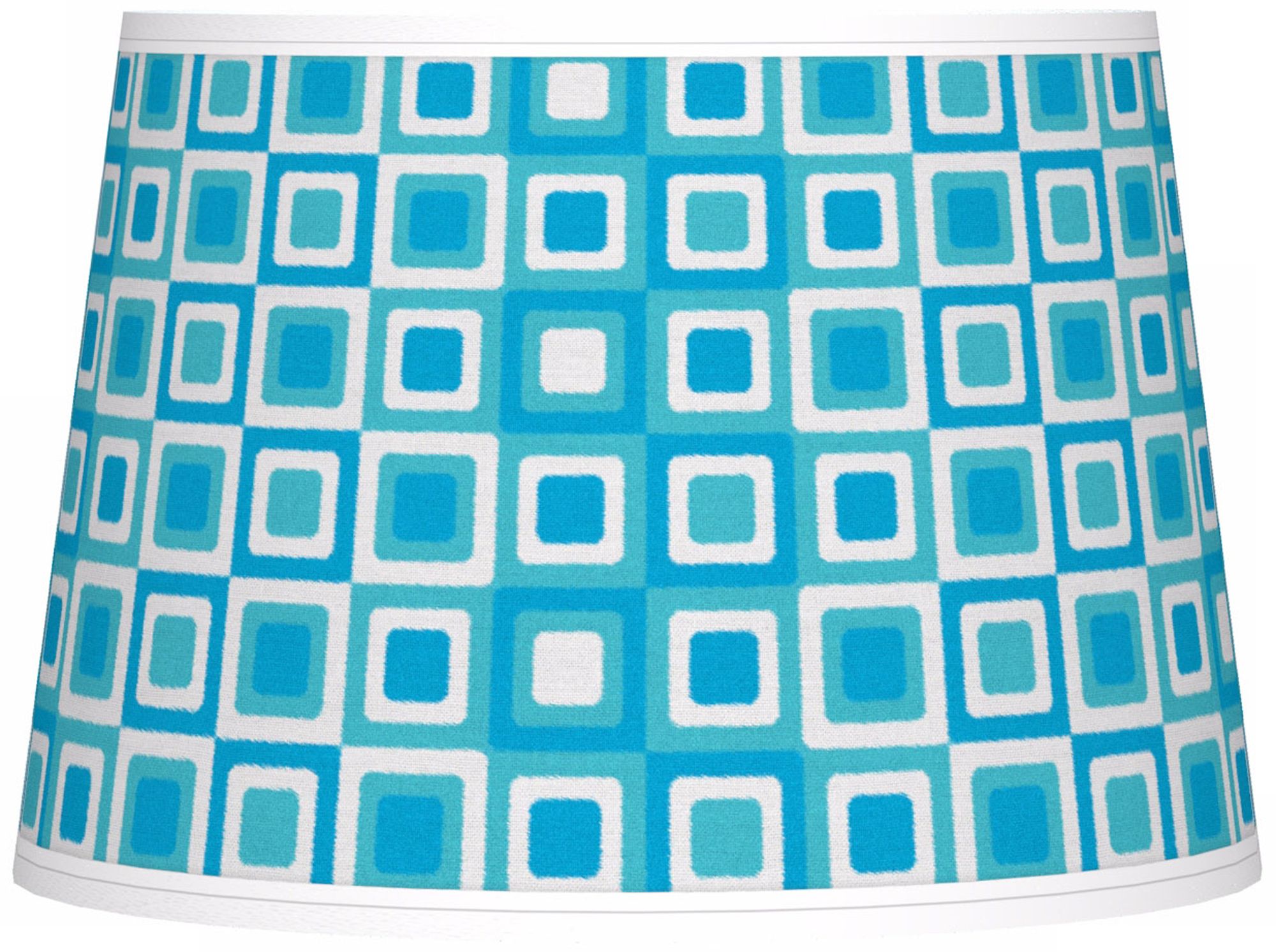 Blue Boxes Linen Tapered Lamp Shade 10x12x8 Spider K7496 U1730