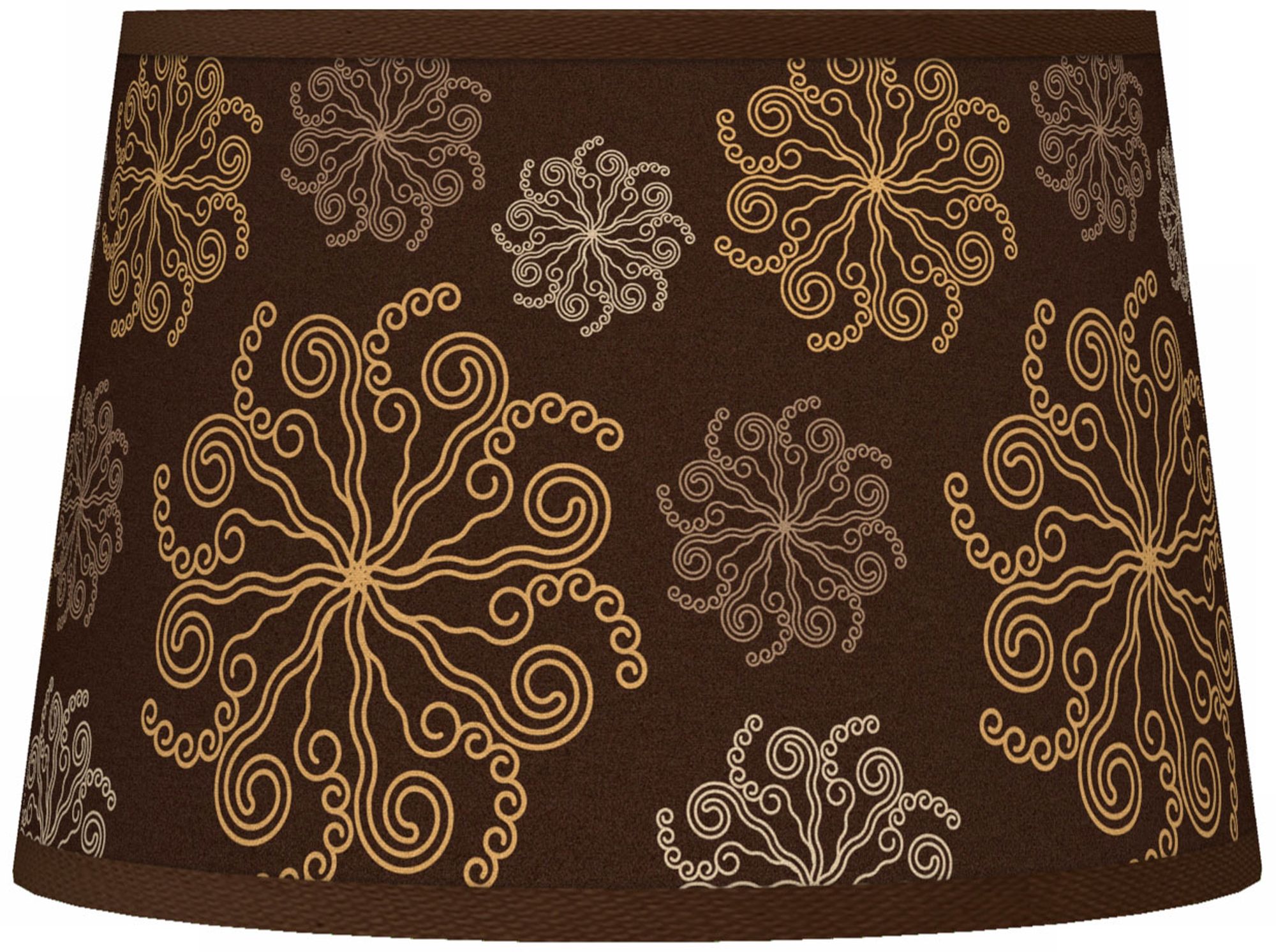 Chocolate Blossom Linen Tapered Lamp Shade 10x12x8 (Spider)