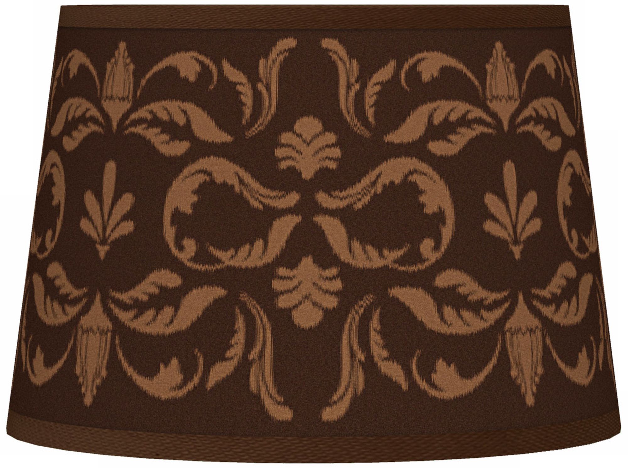 Mocha Flourish Linen Tapered Lamp Shade 10x12x8 (Spider)