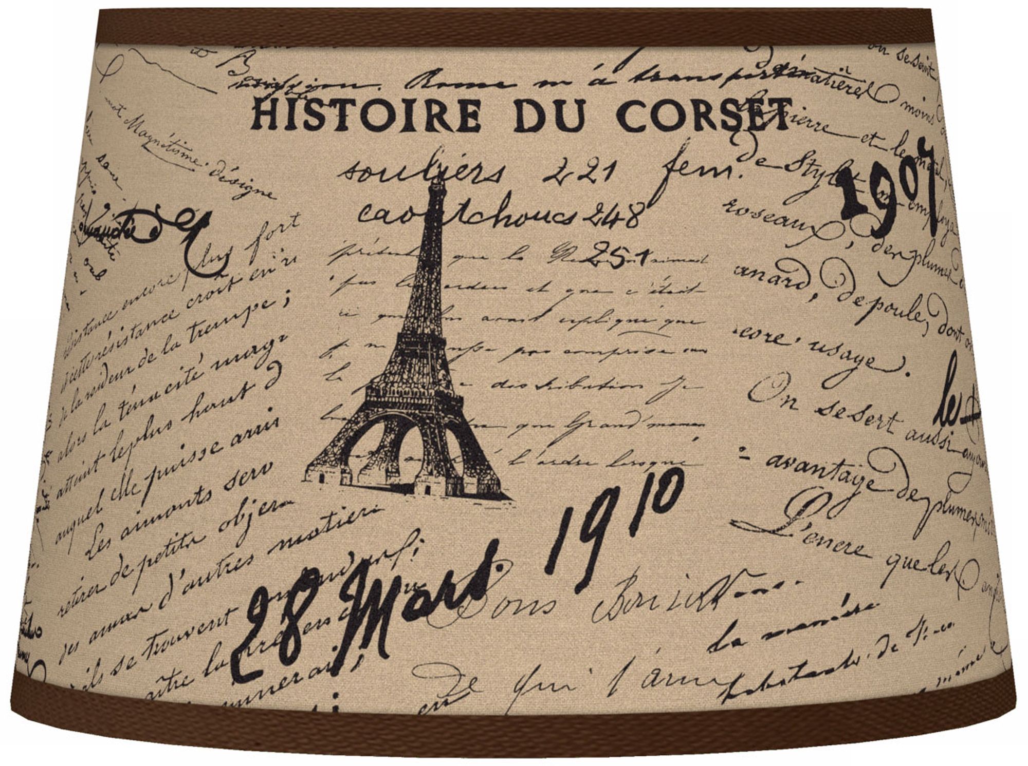 Letters to Paris Giclee Tapered Lamp Shade 10x12x8 (Spider)