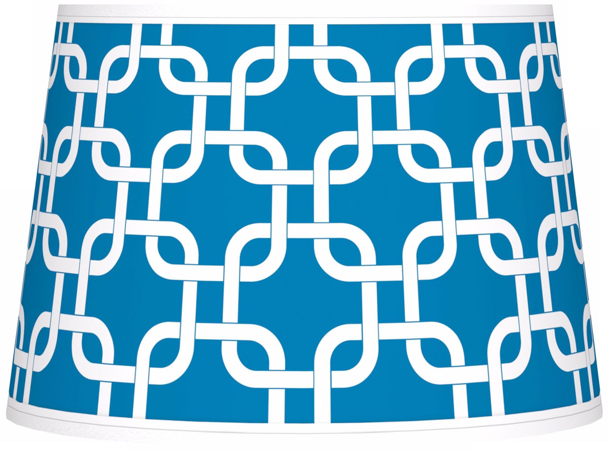 Blue Lattice Giclee Tapered Lamp Shade 10x12x8 (Spider)