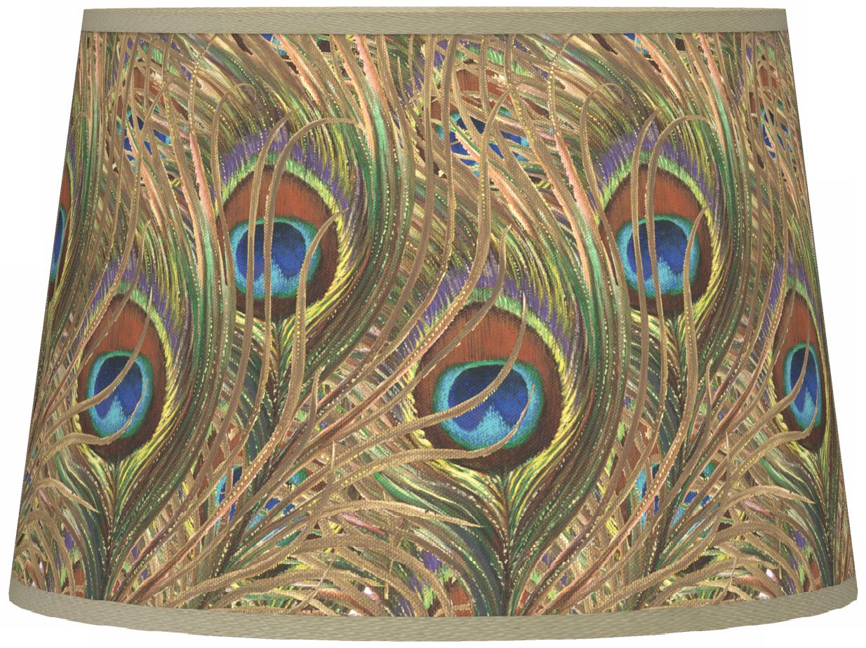 Iridescent Feather Giclee Tapered Lamp Shade 10x12x8 (Spider)