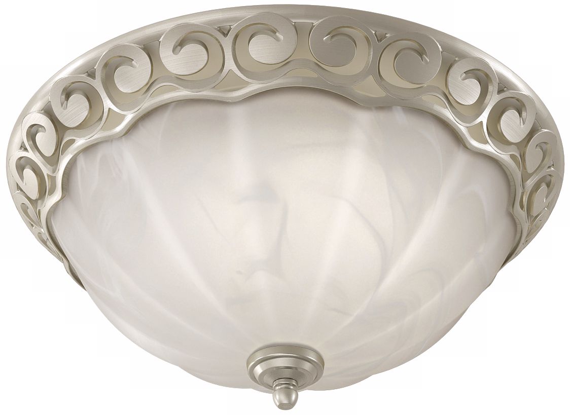 Decorative Scroll Brushed Nickel Bathroom Fan with Light