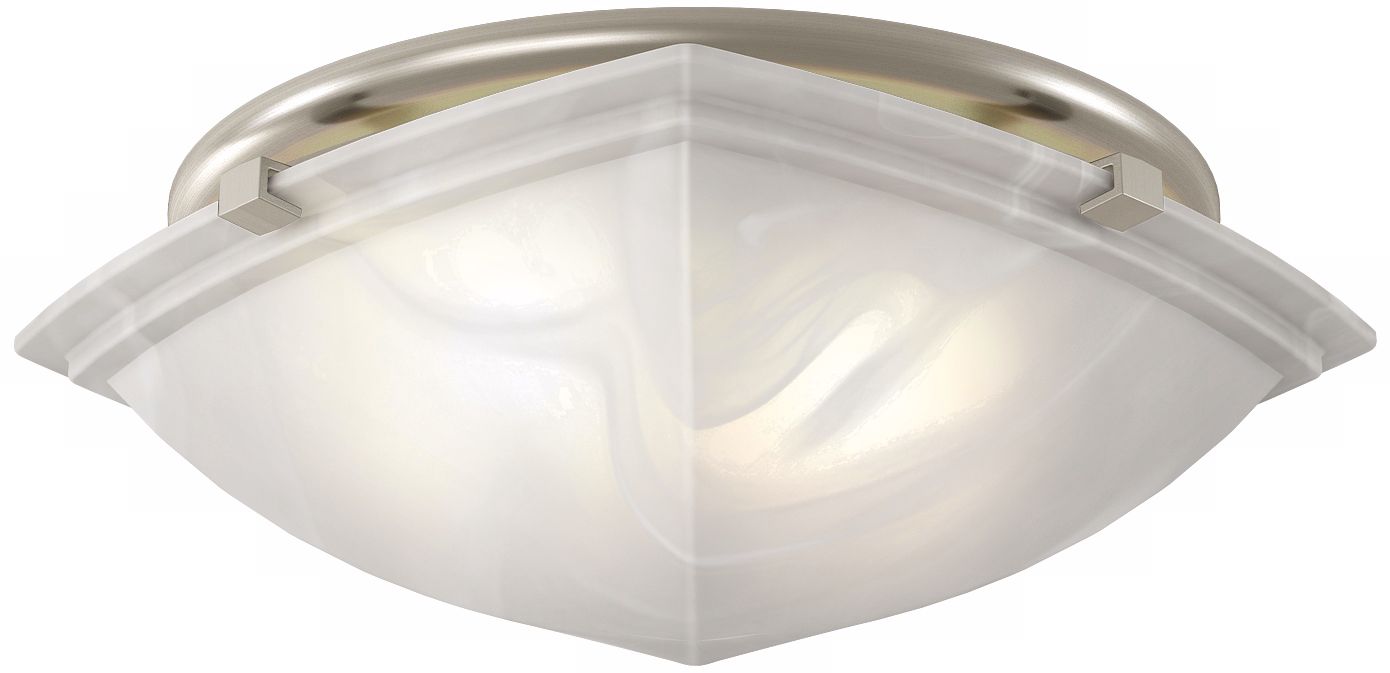 Classic Square Brushed Nickel Bathroom Fan with Light