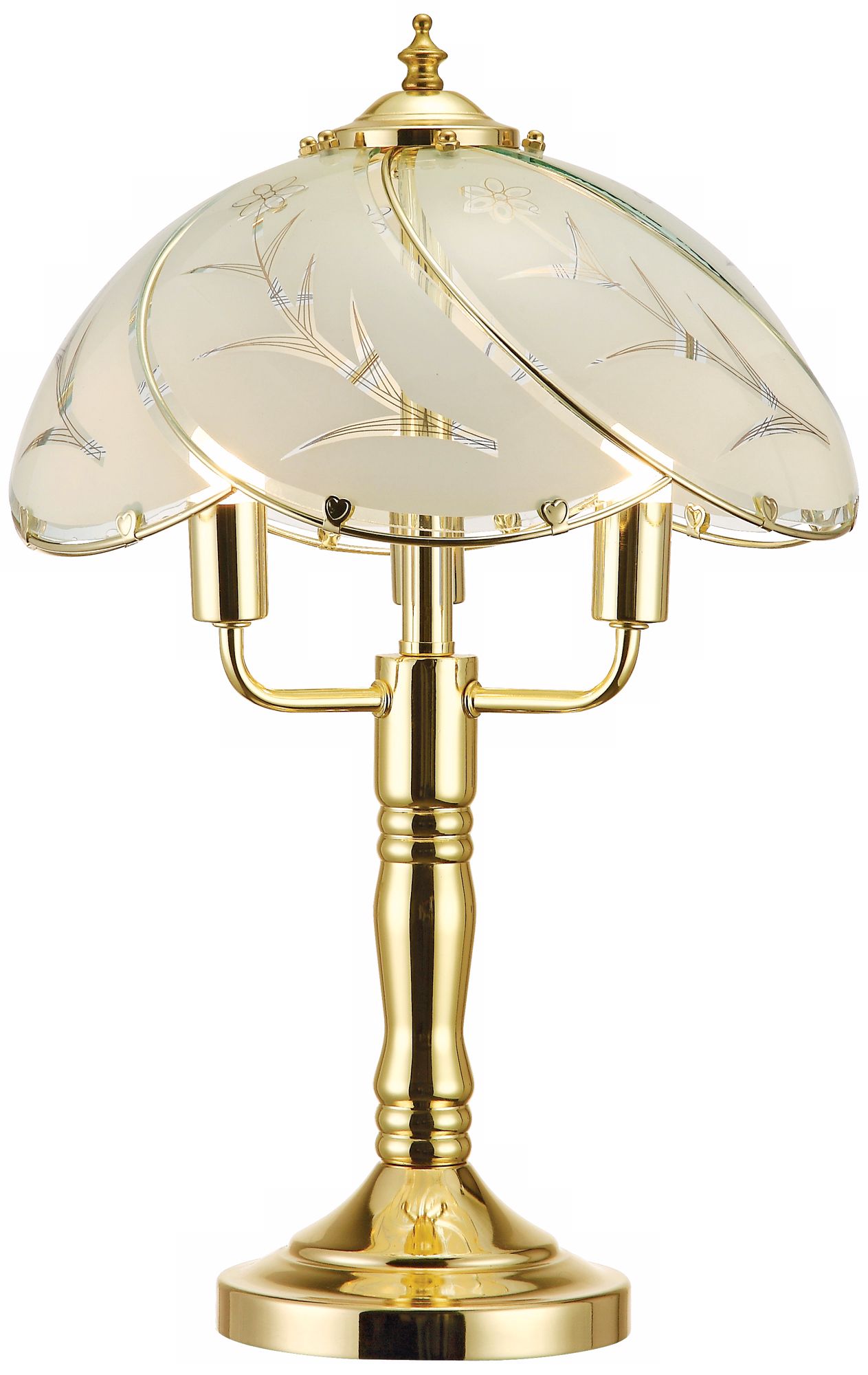 Etched Flower Petal Shade Touch Table Lamp