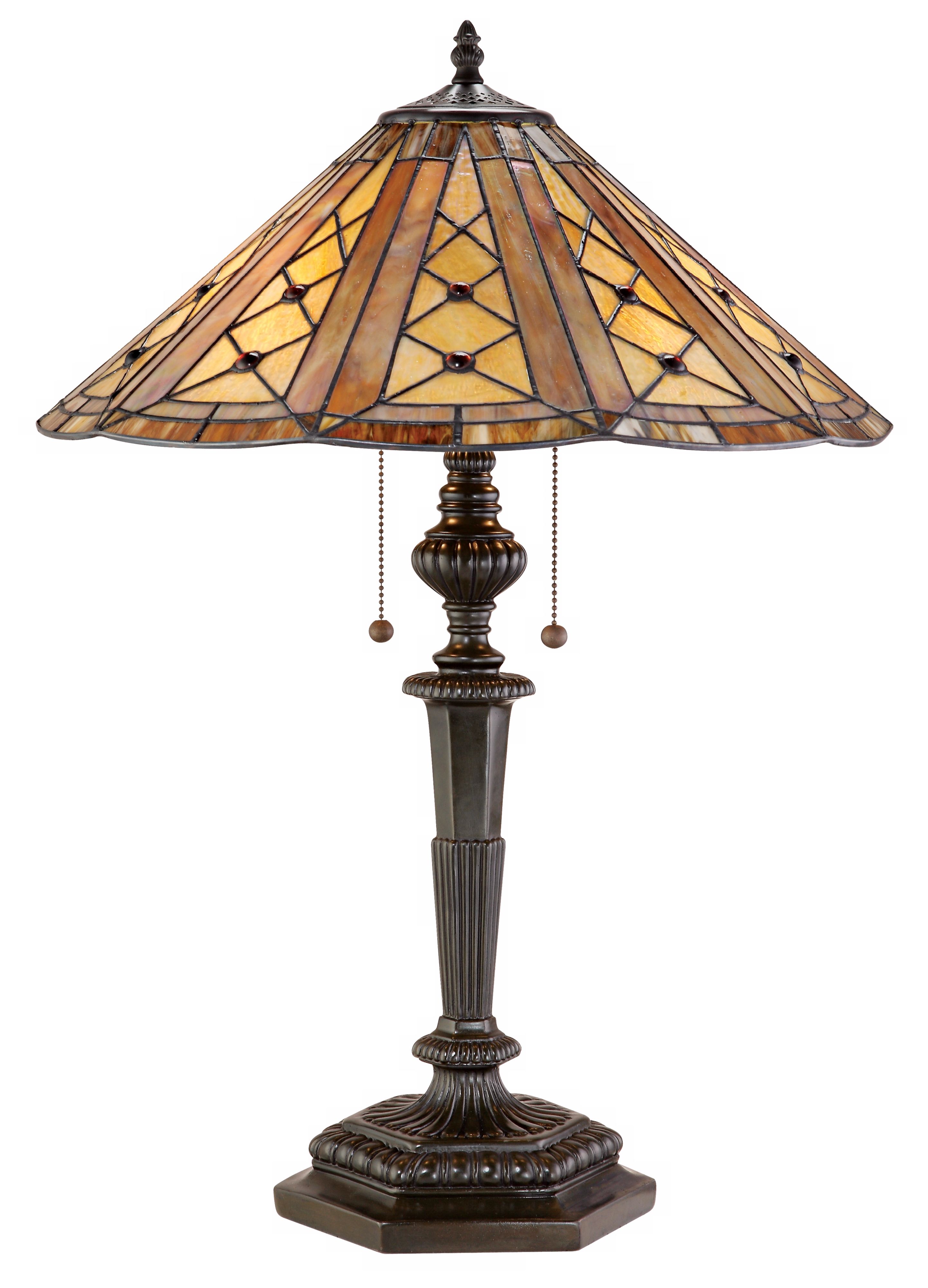 Robert Louis Tiffany Golden Lattice Art Glass Table Lamp
