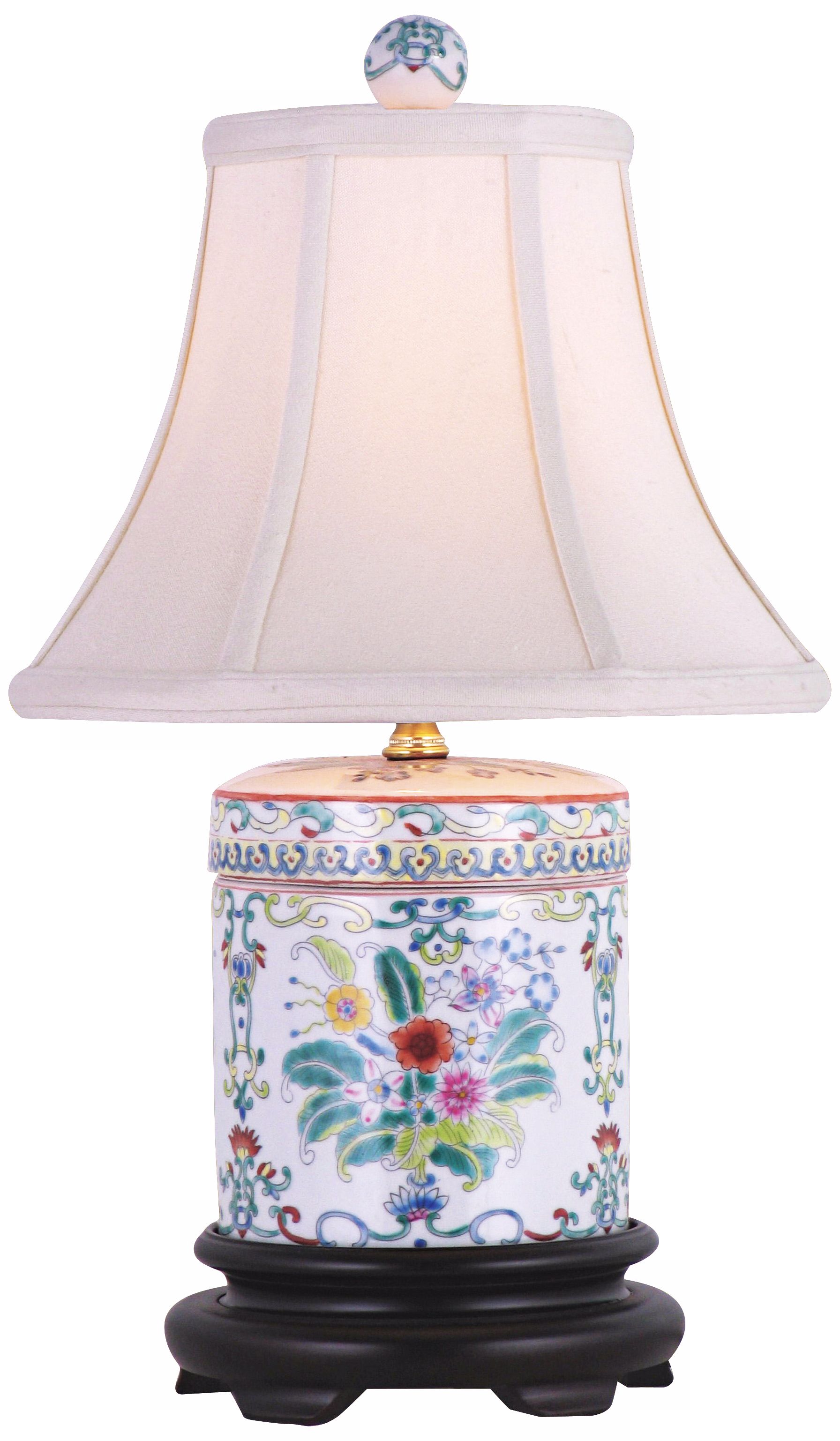 Cover Jar Multicolored Porcelain Table Lamp