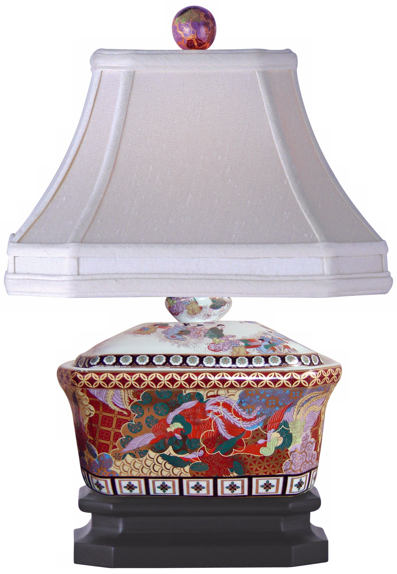 Gold Satsuma Candy Box Porcelain Table Lamp